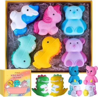 Bath Bombs for Kids, Organic Bubble Bath Kids Bath Bombs for Girls &amp; Boys, Valentine Easter Christmas Basket Stuffers, Teen Girl Gifts Trendy Stuff, Party Favors