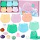 Kids Bath Bombs with Surprise Inside, 6pcs Bath Bombs for Kids with Stones Crystals and Gemstones, Frog and Cat Shape Bubble Bath for Boys and Girls, Birthday Gift
