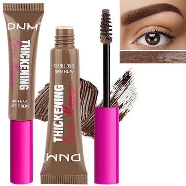 Tinted Thickening Brow Mascara,Brow Fast Sculpt,Waterproof, Transfer-proof, Brush to Fill in Eyebrows and Cover Gray Hairs - Cruelty Free - Light Medium Brown (2pcs 06 Brunette)