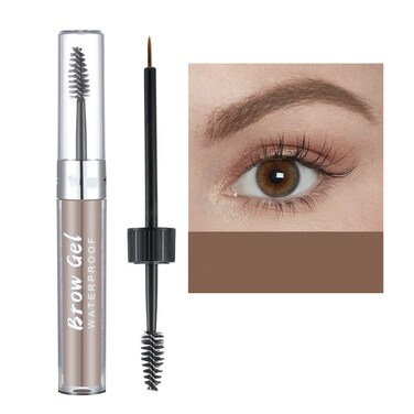 MAEPEOR Waterproof Eyebrow Gel 8 Colors Full-pigmented Long Lasting Liquid Brow Gel for Fuller &amp; Defined Looking (#03 Medium Brown）