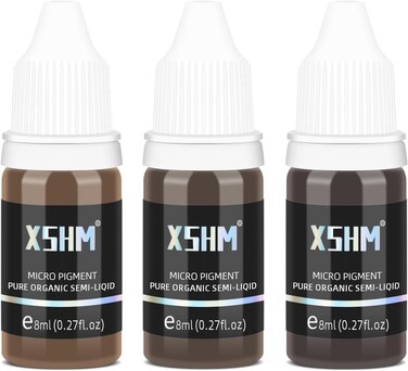 ATOMUS Micro-Blading Pigment 3 Bottle 8ml 0.27fl.oz Eyebrow Lip Eyeliner Tattoo Natural Plant Ink Pigment Black Coffee Dark Coffee Light Coffee Permanent Makeup Liquid Pigment Ink