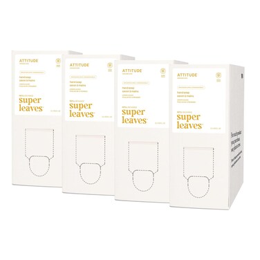 ATTITUDE Liquid Hand Soap, EWG Verified, Plant and Mineral-Based, Vegan Personal Care Products, Lemon Leaves, Bulk Refill Format, 67.6 Fl Oz