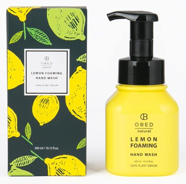 OBED Natural Foaming Hand Soap, Lemon Hand Wash Pump Bottle, Hydrating and Moisturizing with 60% Lemon Extract, Odor Eliminator, 10.15 fl oz (1)