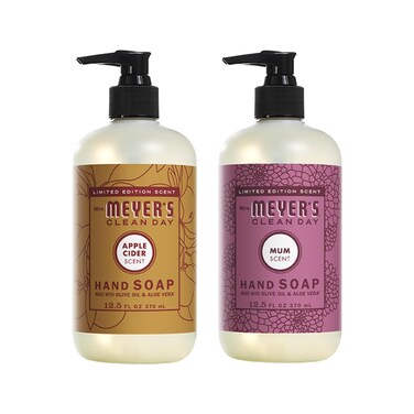 MRS. MEYER'S CLEAN DAY Liquid Hand Soap 2 Pack Variety, 12.5 OZ Each, 1 CT (Apple Cider + Mum)