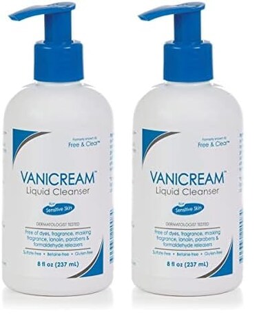 Vanicream Liquid Cleanser - 8 fl oz &ndash; Unscented, Gluten-Free Formula for Sensitive Skin (Pack of 2)