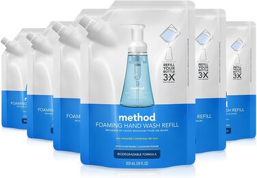 Method Foaming Hand Soap Refill, Sea Minerals, Biodegradable Formula, 28 Fl Oz (Pack of 6)