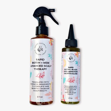 Rapid Hair Growth Bundle   Natural Spray and Oil with Biotin, Black Seed Oil, MSM, Chebe to Stimulate Growth, Prevent Shedding and Increase Scalp Health for Fuller and Thicker Hair