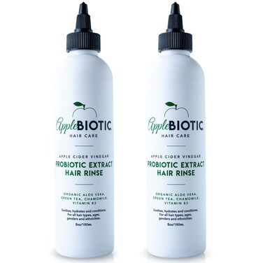 Apple Cider Vinegar Hair Rinse 2PK - Scalp Cleanser &amp; Scalp Buildup Remover, Organic Aloe Vera, Probiotic Extract, Green Tea, Sulfate Free, Color Safe - Removes Product Buildup, Boosts Softness, Shine