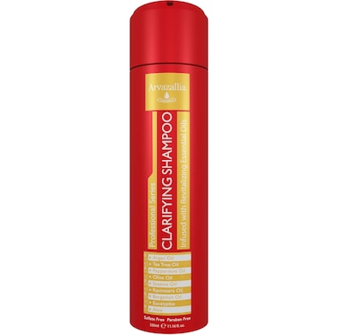 Arvazallia Clarifying Shampoo with Revitalizing Essential Oils - Professional-Grade Anti-Residue Cleanser Infused with Argan, Tea Tree, Peppermint, Olive, Sesame Oils, and Aloe