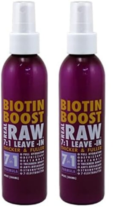 Real Raw Leave-In Biotin Boost 7-In-1 Thick &amp; Full 6 Ounce (177ml) (Pack of 2)