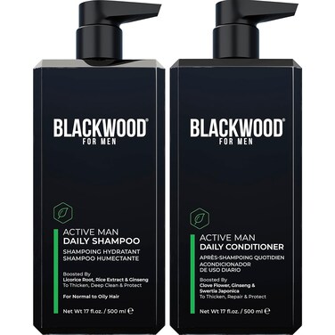 Blackwood For Men Active Man Conditioner for Hair Loss &amp; Dandruff (17 Oz) + Active Man Shampoo (17 Oz) Bundle - Sulfate Free, Paraben Free, &amp; Cruelty Free