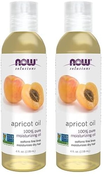 NOW Solutions, Apricot Kernel Oil, Hair Moisturizer, Rejuvenating Skin Oil, Softens Fine Lines, 4-Ounce (Pack of 2)