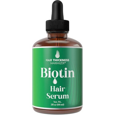 Biotin Hair Growth Serum For Hair Thickening + Moisturizing. Vegan Hair Growth Oil Scalp Treatment For Women, Men with Dry, Frizzy, Weak Hair and Hair Loss. With Ginger + Rosemary. Unscented 2oz