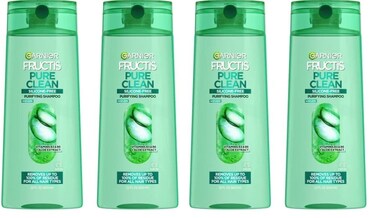 Garnier Fructis Pure Clean Purifying Shampoo, Silicone-Free, 22 Fl Oz, 2 Count (Packaging May Vary) (Pack of 2)