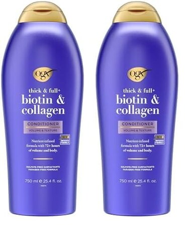OGX Thick &amp; Full + Biotin &amp; Collagen Conditioner, Salon Size, 25.4 Fl Oz (Pack of 2)