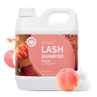 Eyelash Extension Cleanser Peach 2L Natural Lash Extension Shampoo Professional Eyelid Foaming Cleanser Paraben &amp; Sulfate Free Non-lrritating with Salon and Home Care