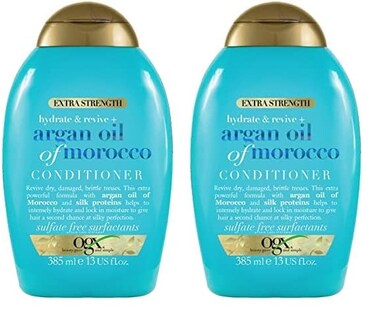 OGX Brand Extra Strength Hydrate &amp; Repair Conditioner, 13 Fl Oz (Pack of 2), Infused with Cold-Pressed Argan Oil of Morocco for Dry, Damaged Hair, Paraben-Free, Sulfate-Free Surfactants