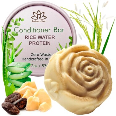 Rice Water Protein Conditioner Bar for Hair Growth &amp; Strengthening   ALOE VERA, RICE PROTEIN, RICE BRAN OIL, COCOA BUTTER   Handmade in USA Sulfate-Free, Phthalate-Free, Paraben-Free