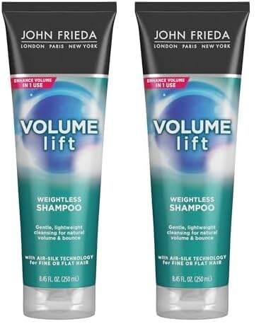 John Frieda Volume Lift Lightweight Shampoo for Natural Fullness, 8.45 Ounces, Safe for Colour-Treated Hair, Volumizing Shampoo for Fine or Flat Hair (Pack of 2)