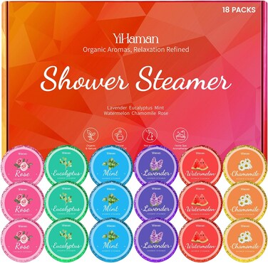 18 Packs Shower Steamers Aromatherapy, Organic Shower Bombs, Relaxation with Organic Essential Oils, Birthday Gift for Women,Self Care Birthday Valentine's Day Mother's Day Gifts