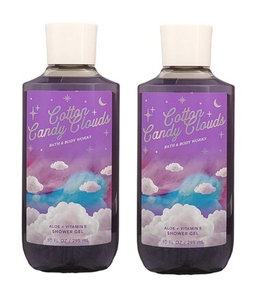 Bath &amp; Body Works Cotton Candy Clouds Shower Gel Gift Sets 10 Oz 2 Pack (Cotton Candy Clouds), 1.25 pounds