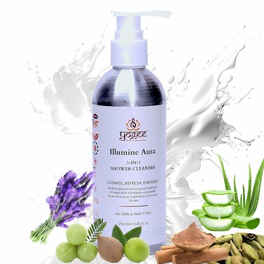 YOGEE IllumineAura 3-in-1 Hair Face Body Shower Cleanser - Embrace Natural Radiance from Head to Toe (250 ml)