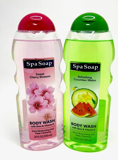 2 pack Variety Body Wash, With Soft Refreshing Scent Extra Moisturizing and Deep Cleansing with shea &amp; Vitamin E (2 count) 20FL oz each(Cucumber Melon &amp; Cherry Blossom)