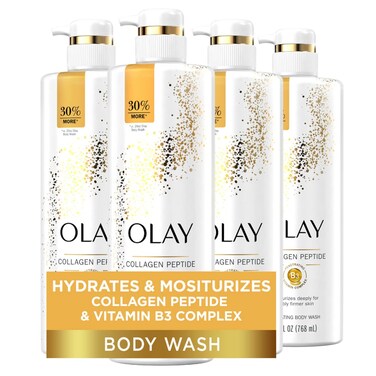 Olay Cleansing &amp; Firming Body Wash with Vitamin B3 and Collagen, 26 fl oz (Pack of 4)