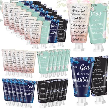 12 Pcs Christian Hand Cream Gift Bulk Christmas Gifts for Women Bible Travel Hand Lotion for Dry Hands Bible Verse Hand Lotion Bulk Gifts for Mom Grandma Holiday Gift for Mother's Day