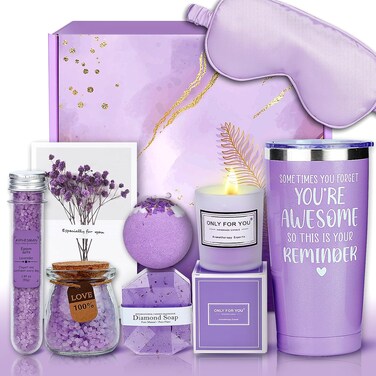 Relaxing Spa Gift Baskets for Women - Self Care Package with Get Well Soon &amp; Anniversary, Mothers Day, Christmas Gifts for Mom, Her, Wife, Sister, Best Friend Female