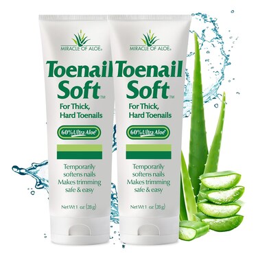 Toenail Soft Temporary Nail Softening Cream for Thick, Hard Toenails with Aloe 1 Oz (2-Pack)
