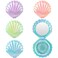 AUEAR, 4 Pack Foldable Travel Hair Brushes with Mirror Shell Shape Portable Folding Pocket Brush Mini Comb Compact Size Massage