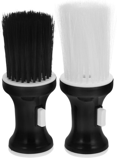 OSALADI 2pcs Barber Brush Neck Duster - Barber Accessories - Neck Duster - Fiber Bristles - Black