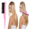 5Pcs Slick Back Brush Set with Topsy Tail Tool, Teasing Bristle, Rat Comb for Women &amp; Girls Hair Styling, Flyaways Control and Edge Combing - Pink
