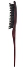 PERFEHAIR 100% Pure Boar Bristle Teasing Hair Brush with Wooden Handle, 3 Row Slim Backcombing Brush, 8.8 inch