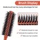 Small Round Hair Brush, 2 Pack Boar Bristle Round Brush (12 Rows) for Hair Drying, Styling, Curling Natural Bristle Hair Brush Travel Brush with Wood Handle 8.6inch(21.8cm)