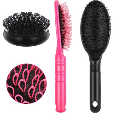 2 Pieces Loop Wig Brush Hair Extension Brush Hair Pieces for Brushing Styling Detangling Natural and Synthetic