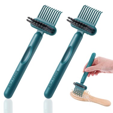 2pcs 2-in-1 Hair Brush Cleaner &amp; Remover Tool Comb Cleaner for Removing Hair &amp; Dust Small Portable Brush Cleaning Tool Effective Hair Brush Remover Rake for Women Travel Home Salon Use