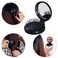 2pcs Folding Travel Mirror Hair Brushes Round Mirror Pocket Hair Brush Portable Mini Pop Up Hair Brushes for Women Girls Wet and Dry Hair (Black)