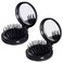 2pcs Folding Travel Mirror Hair Brushes Round Mirror Pocket Hair Brush Portable Mini Pop Up Hair Brushes for Women Girls Wet and Dry Hair (Black)
