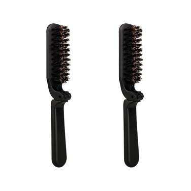 2pcs Mini Hair Brush, Folding Hair Brush, Travel Size Hair Brush, Hair Home Beard Small Detangler Comb