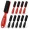 NICEMOVIC Barber Clipper Cleaning Brushes, 10 Pcs Plastic Handle Nylon Bristles, Anti-Slip Handle Mini Brush Bulk Set, Duster Manicure Brush for Hair Styling Tools, Kitchen Sink, Shoes (Black&amp;Red)