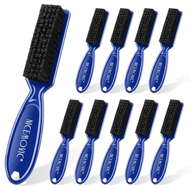 NICEMOVIC 10 Pcs Barber Clipper Cleaning Brush, Barber Accessories Cleaning Supplies, Blade Trimmer Cleaning Mini Brush Bulk Set Duster Manicure Nylon Brush Hair Styling Brush Tool (Blue)