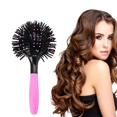 3D Round Hair Brushes for Women - Blow Drying, Detangling 360-Degree Styling Brush for Thick Curly Hair