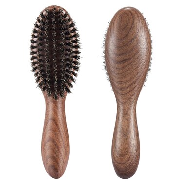 BESTOOL Hair Brush,Natural Walnut Wood &amp; Boar Bristle Hair Brushes for Women Men and Kids to Enhance Shine and Texture,Slick Back Hairbrush for Thin,Fine and Medium Hair