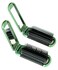 2 Green ALAZCO Folding Hair Brush With Mirror Compact Pocket Size Travel Car Gym Bag Purse Locker Swimming Camping Sleepover Gift and more