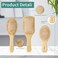 Hair Brush Set, Natural Bamboo - Wide-tooth Paddle Detangling Brush and Tail Comb for All Hair Types, Promotes Hair Growth, Suitable for Thick/Thin/Curly/Dry Hair