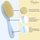 Parcelona French Grooming Combo Blue 6&rdquo; Celluloid Soft Natural Silk Bristles Baby Brush and Comb for Girls and Toddlers (Blue)