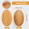 Bamboo Brush for Hair Growth, Bamboo Hair Brush Massager Mini Bristles Natural Wooden Scalp Brush Detangling Hairbrush for Women, No Handle Design, Round Wood Brush