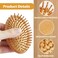 Bamboo Brush for Hair Growth, Bamboo Hair Brush Massager Mini Bristles Natural Wooden Scalp Brush Detangling Hairbrush for Women, No Handle Design, Round Wood Brush